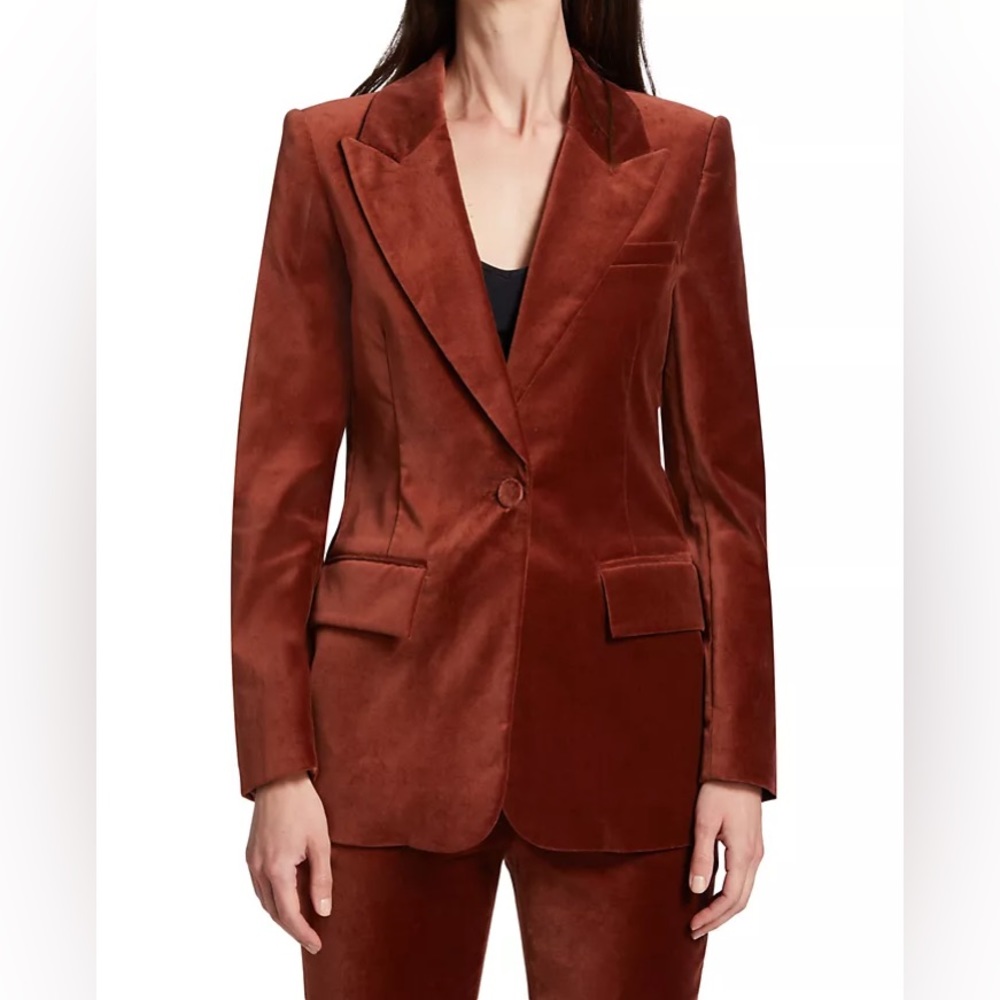 Derek Lam 10 Crosby Balton rust / mahogany colored Velvet Blazer BRAND NEW